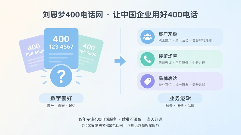对比式插画：选号只看顺口数字与按业务场景梳理的差别