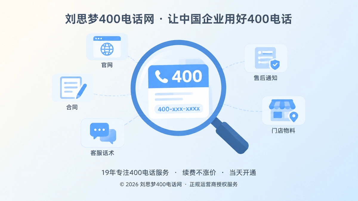 聚焦式插画：400电话选号匹配企业服务场景